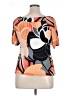 AB Studio 100% Polyester Orange Short Sleeve Blouse Size XL - photo 2