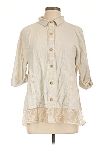 Simply Noelle 3/4 Sleeve Button-Down Shirt (view 1)