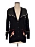 Stella McCartney 100% Virgin Wool Animal Print Color Block Floral Graphic Tropical Blue Black Wool Cardigan Size EU (IT) 36 / US 0 - photo 1
