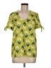ModCloth 100% Polyester Green Short Sleeve Blouse Size M - photo 1