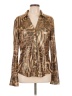 Cache Animal Print Brown Long Sleeve Blouse Size L - photo 1