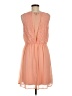 AGB 100% Polyester Solid Orange Casual Dress Size M - photo 2