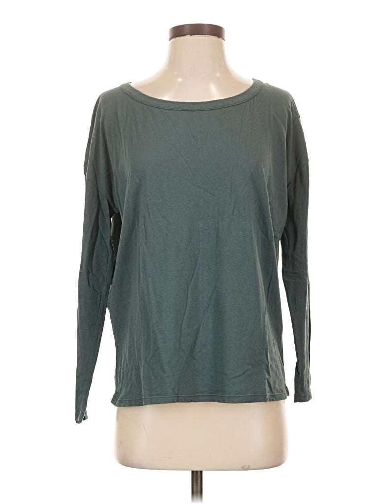 Chaser Long Sleeve Top Green Boatneck Tops