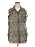 Liz Claiborne 100% Polyester Animal Print Gray Sleeveless Blouse Size XL - photo 1