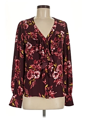 White House Black Market Long Sleeve Blouse (view 1)