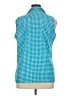 George 100% Polyester Houndstooth Teal Sleeveless Blouse Size 16 - 18 - photo 2
