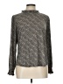 Adrianna Papell Metallic Silver Long Sleeve Blouse Size L - photo 1