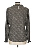 Adrianna Papell Metallic Silver Long Sleeve Blouse Size L - photo 2