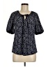 Elegantees Blue Short Sleeve Blouse Size M - photo 1