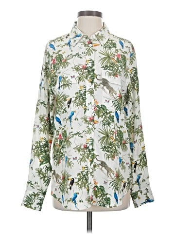 Equipment Long Sleeve Silk Top (view 1)