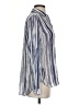 Bella Dahl 100% Rayon Stripes Blue Long Sleeve Blouse Size S - photo 4