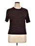 Kasper A.S.L. Stripes Brown Short Sleeve Turtleneck Size XL - photo 1