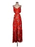 Milly 100% Polyester Floral Orange Red Cocktail Dress Size S (estimated) - photo 1