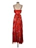 Milly 100% Polyester Floral Orange Red Cocktail Dress Size S (estimated) - photo 2