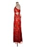 Milly 100% Polyester Floral Orange Red Cocktail Dress Size S (estimated) - photo 5