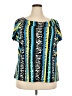 Rafaella 100% Cotton Blue Short Sleeve Blouse Size 3X - photo 1