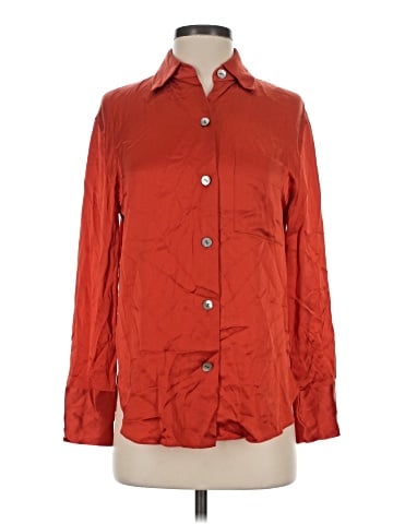 Vince. Long Sleeve Silk Top (view 1)