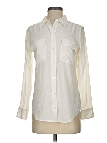 Equipment Long Sleeve Silk Top (view 1)