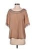 Willi Smith 100% Polyester Tan Short Sleeve Blouse Size M - photo 1