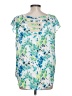 EMALINE 100% Polyester Green Short Sleeve Blouse Size L - photo 2