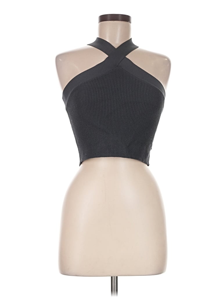 Pre-owned Quince Tank Top Black Halter Neckline Tops