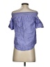 J.Crew 100% Cotton Blue Short Sleeve Blouse Size 00 - photo 2