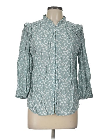 LC Lauren Conrad 3/4 Sleeve Button-Down Shirt (view 1)