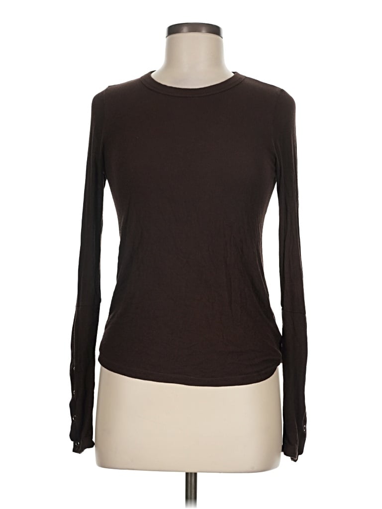 Pre-owned Michael Lauren Long Sleeve T-shirt In Brown