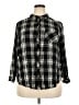 Torrid 100% Rayon Plaid Black 3/4 Sleeve Button-Down Shirt Size 3X Plus (3) - photo 1