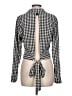 Studio F Checkered-gingham Black Long Sleeve Button-Down Shirt Size L - photo 2