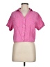 Love Notes Pink Short Sleeve Button-Down Shirt Size M - photo 1