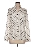 Express 100% Polyester Polka Dots Ivory Long Sleeve Blouse Size M - photo 1