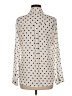 Express 100% Polyester Polka Dots Ivory Long Sleeve Blouse Size M - photo 2