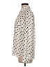Express 100% Polyester Polka Dots Ivory Long Sleeve Blouse Size M - photo 5