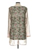 One World 100% Polyester Green 3/4 Sleeve Blouse Size L - photo 2