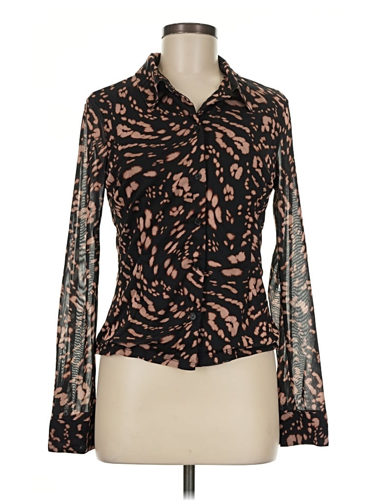 Pre-owned Sanctuary Long Sleeve Blouse In Brown