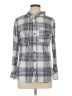 Wishful Park 100% Polyester Plaid Silver Long Sleeve Blouse Size L - photo 1