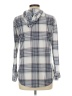 Wishful Park 100% Polyester Plaid Silver Long Sleeve Blouse Size L - photo 2