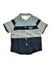Unbranded Stripes Blue Short Sleeve Button-Down Shirt Size 7 - 8 - photo 1