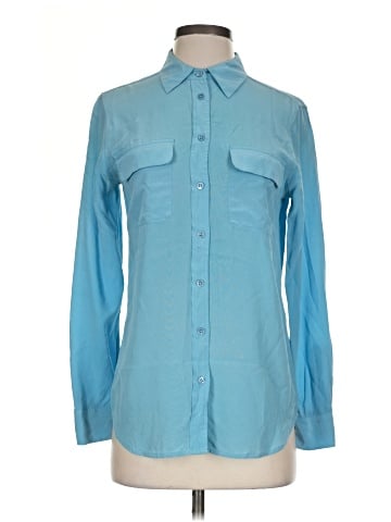 Equipment Long Sleeve Silk Top (view 1)