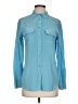 Equipment 100% Silk Blue Long Sleeve Silk Top Size S - photo 1