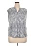 Dana Buchman 100% Polyester Chevron-herringbone Gray Sleeveless Blouse Size XL - photo 1