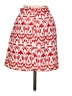 Buttons 100% Polyester Print Red Casual Skirt Size S - photo 2
