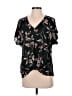 West Kei 100% Polyester Black Short Sleeve Blouse Size M - photo 1