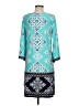 Studio One Print Teal Casual Dress Size M - photo 2