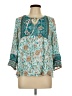 Assorted Brands 100% Rayon Teal 3/4 Sleeve Blouse Size L - photo 1