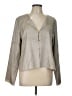 Eileen Fisher 100% Silk Metallic Gray Long Sleeve Silk Top Size L - photo 1