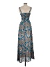 Xhilaration 100% Polyester Paisley Blue Cocktail Dress Size S - photo 2