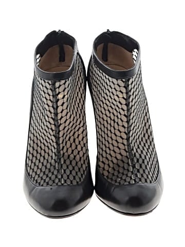 Christian Louboutin Leather and Lace Voilette Anna May 100mm Ankle Boots (view 2)