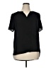 Pleione 100% Polyester Black Short Sleeve Blouse Size XL - photo 1